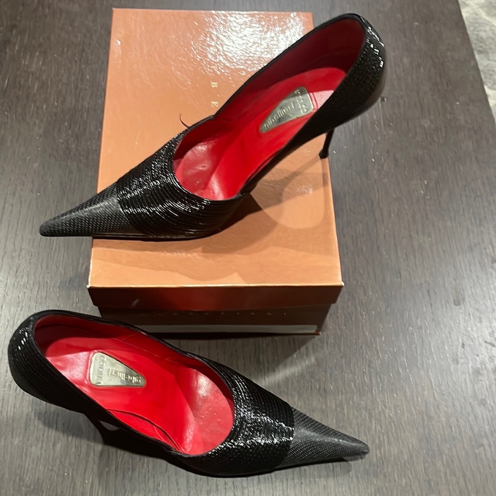 Black pointy toed Gibellieri shoes